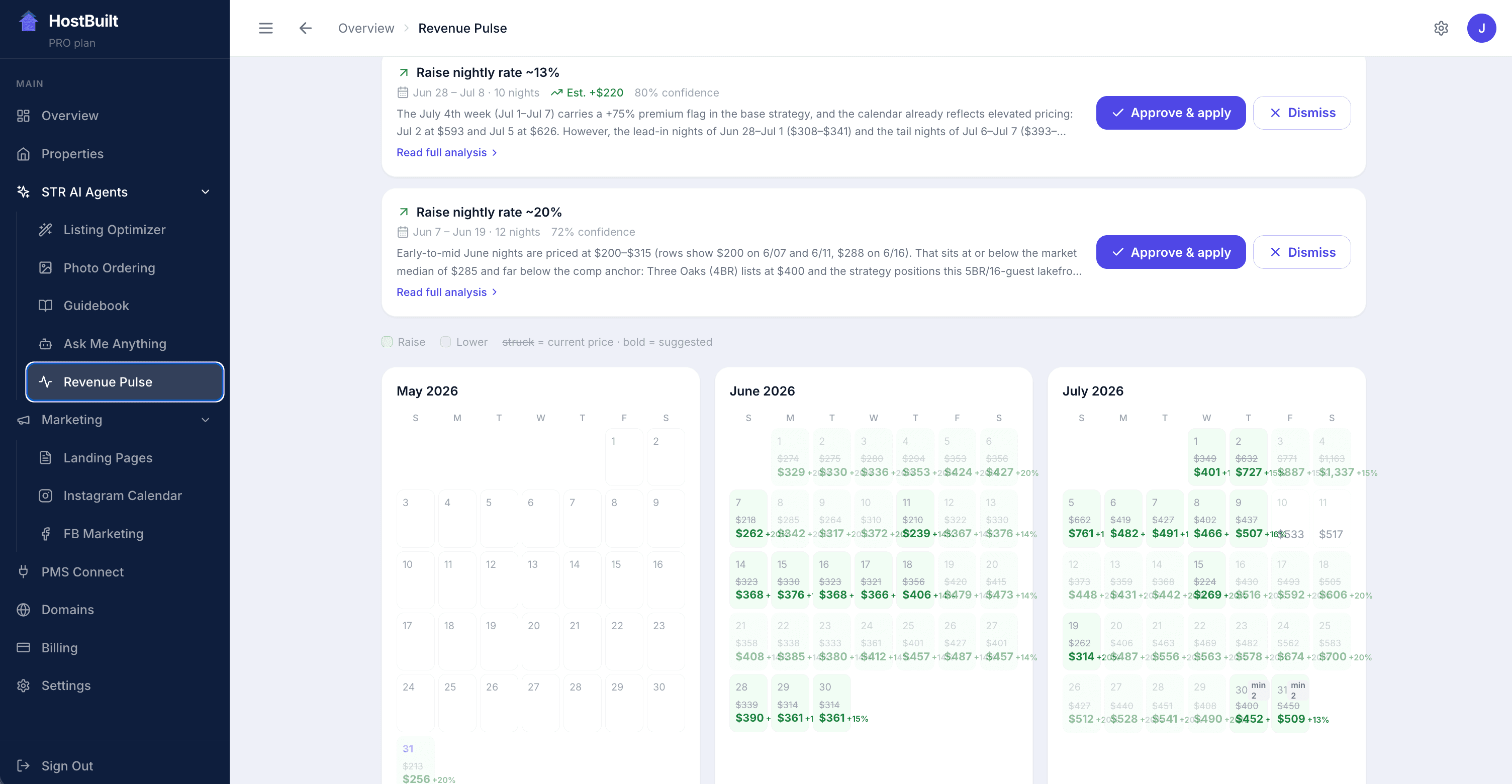 HostBuilt AI assistant drafting optimized listing copy